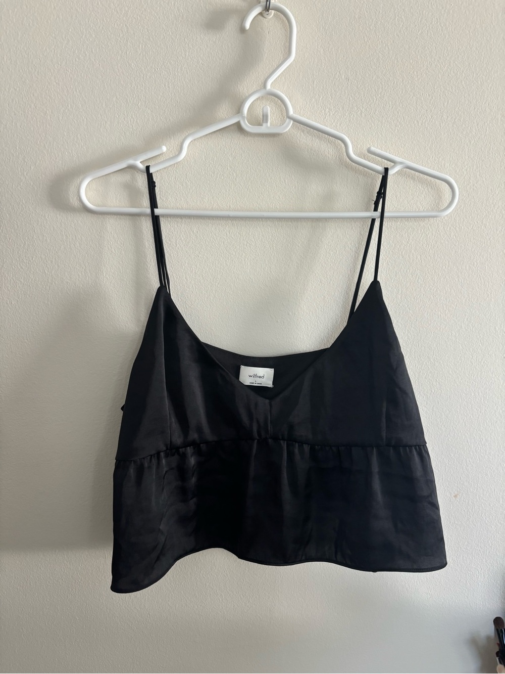 Wilfred Black Satin Tiered Camisole